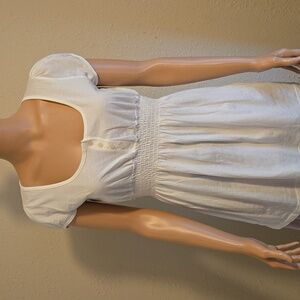 White Smocked Women's Top